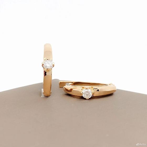 Золотые серьги с бриллиантами 585пр. вес: 3,98гр