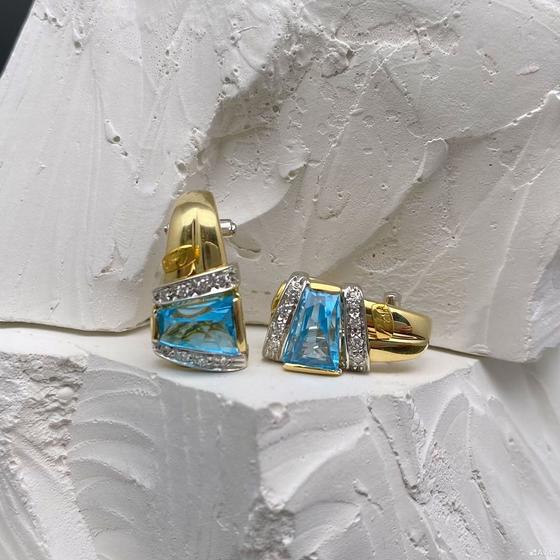 Золотые серьги с бриллиантами 750пр. вес :10,63гр