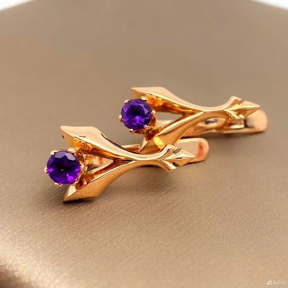 Золотые серьги с камнями 585пр. вес: 3,37гр
