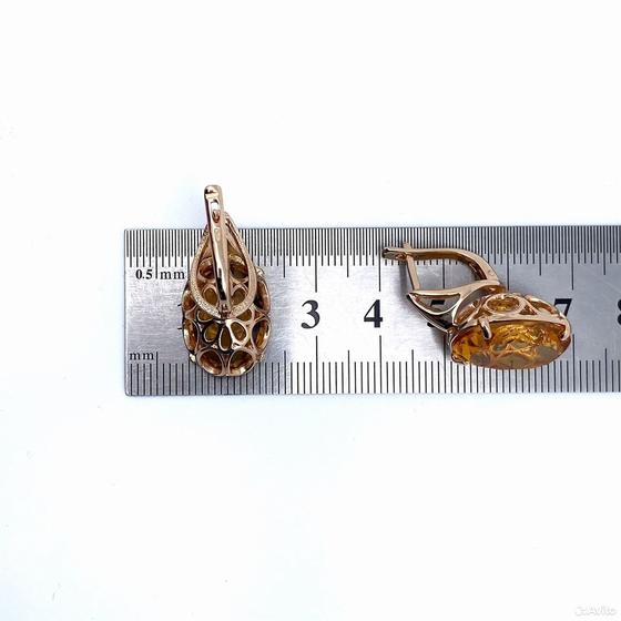 Золотые серьги с камнями 585пр. вес: 12,25гр