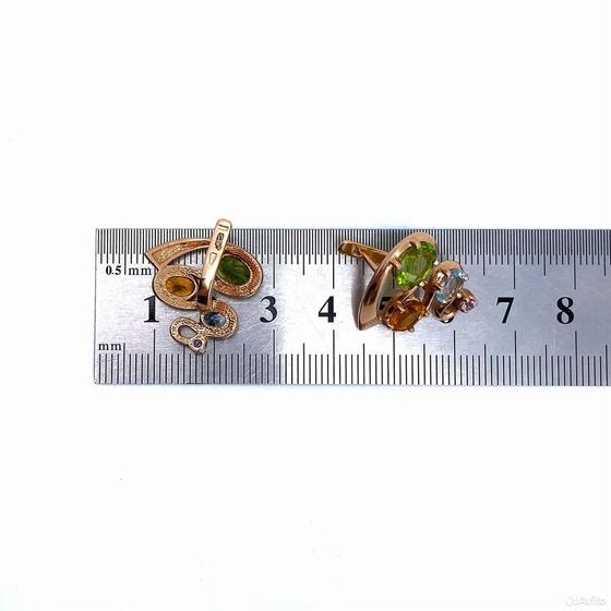 Золотые серьги с камнями 585пр. вес: 7,92гр