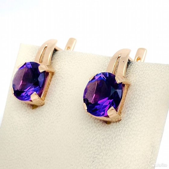 Золотые серьги с камнями 585пр. вес: 6,10гр