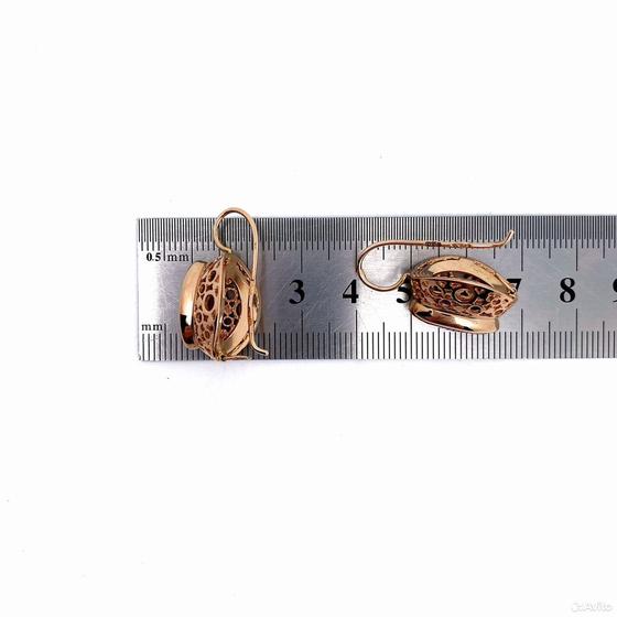 Золотые серьги с камнями 583пр. вес: 9,66гр