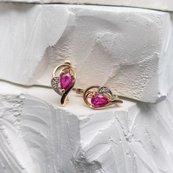 Золотые серьги с бриллиантами 585пр. вес: 3,38гр