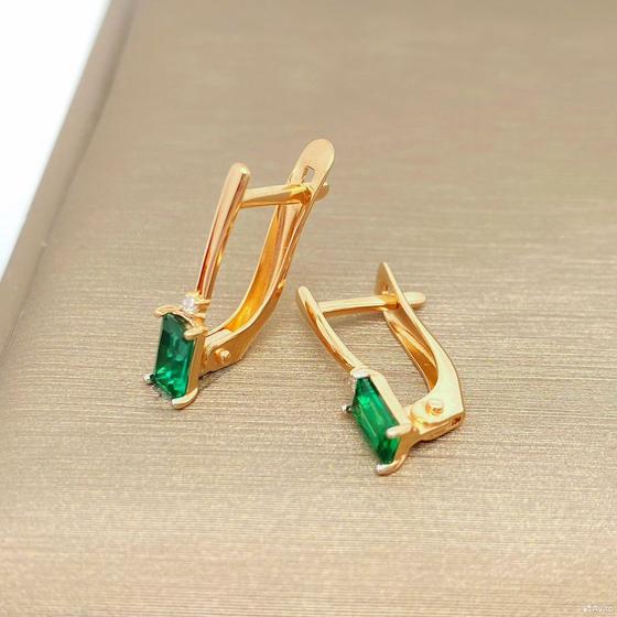 Золотые серьги с бриллиантами 585пр. вес: 1,53гр