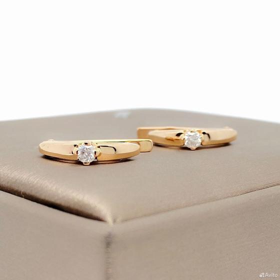 Золотые серьги с бриллиантами 585пр. вес: 3,98гр