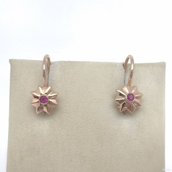 Золотые серьги с камнями 583пр. вес: 2,10гр