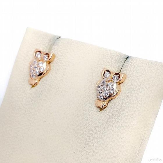 Золотые серьги с камнями 585пр. вес: 2,02гр
