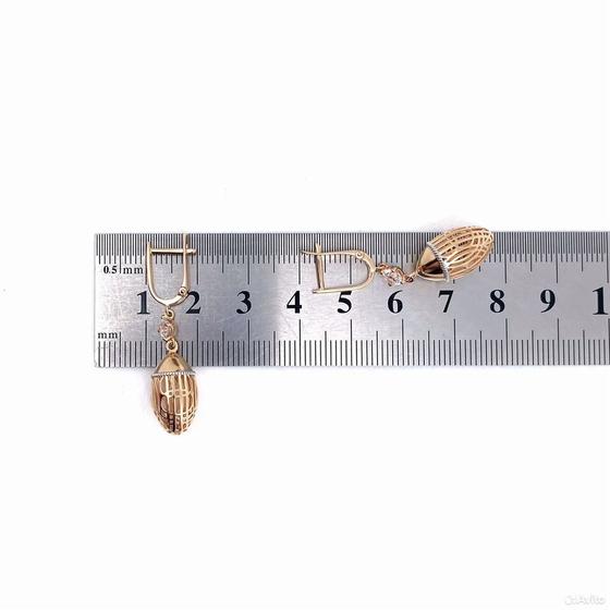 Золотые серьги с камнями 585пр. вес: 3,51гр