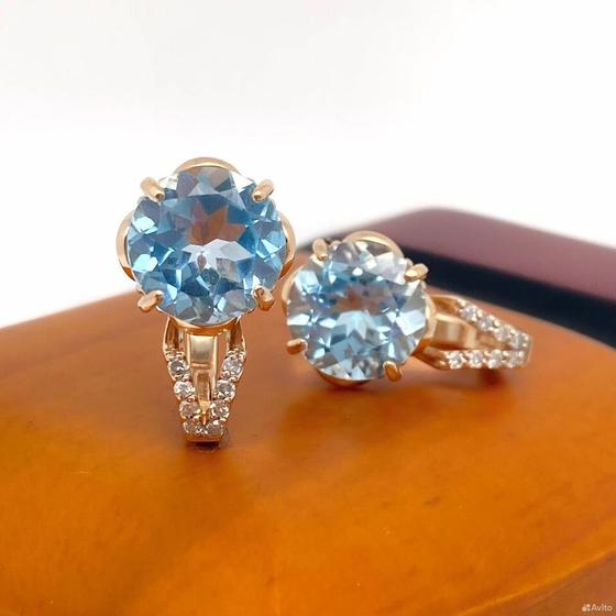 Золотые серьги с бриллиантами 585пр. вес: 5,63гр