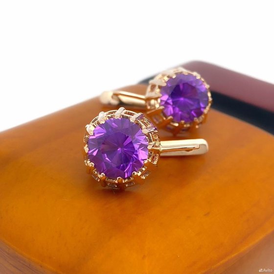 Золотые серьги с камнями 583пр. вес: 7,15гр