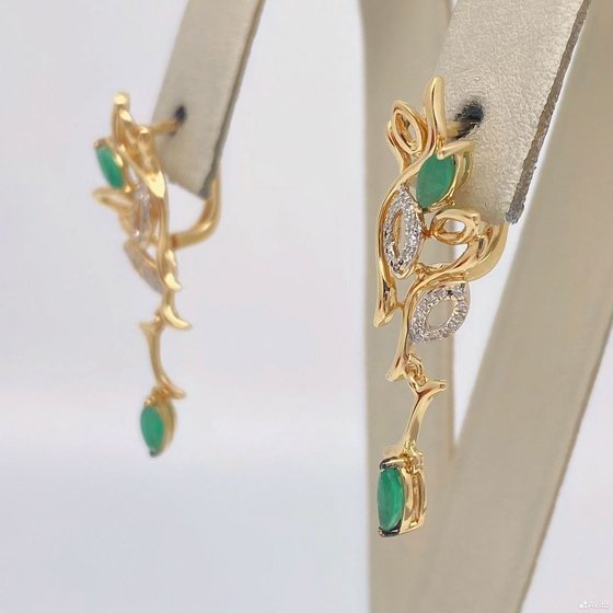 Золотые серьги с бриллиантами 585пр. вес: 4,18гр