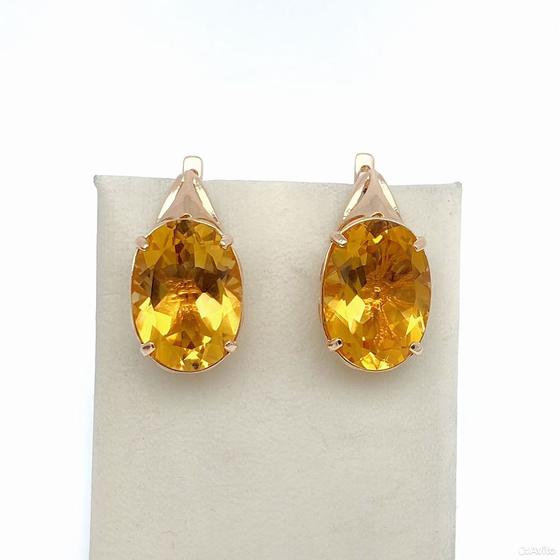 Золотые серьги с камнями 585пр. вес: 12,25гр