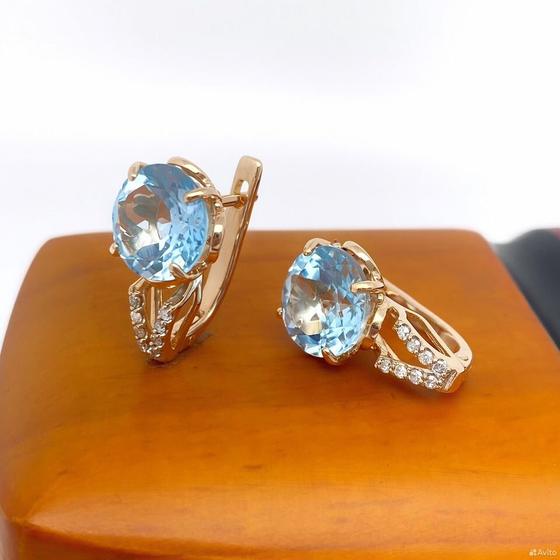 Золотые серьги с бриллиантами 585пр. вес: 5,63гр