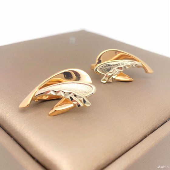Золотые серьги 585пр. вес: 6,52гр