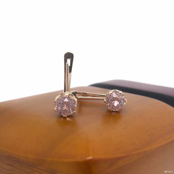 Золотые серьги с камнями 583пр. вес: 2,94гр