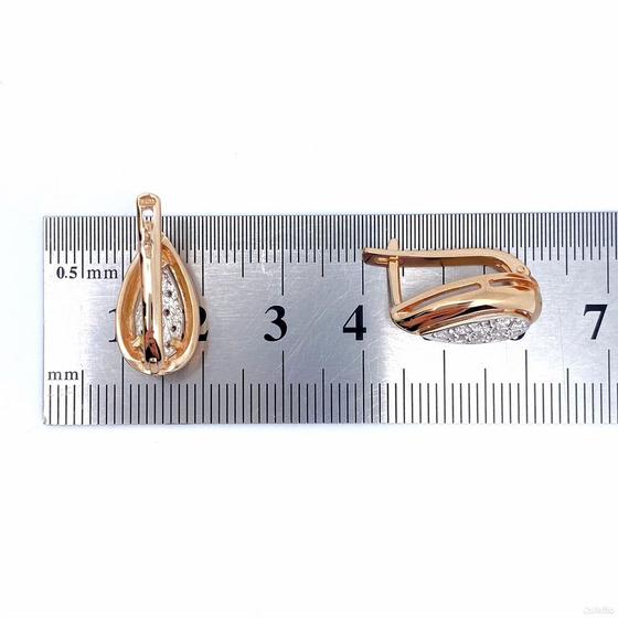 Золотые серьги с бриллиантами 585пр. вес: 6,71гр