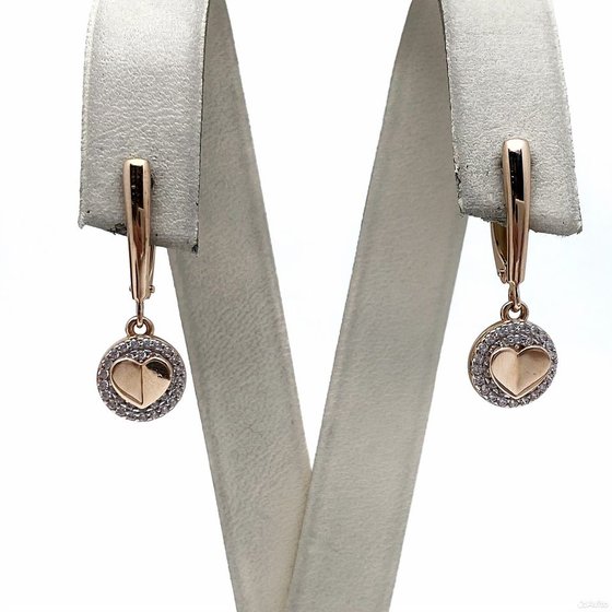 Золотые серьги с камнями 585пр. вес: 3,35гр