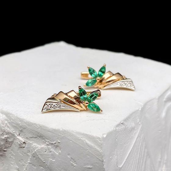 Золотые серьги с бриллиантами 585пр. вес: 3,38гр