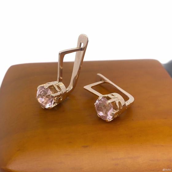 Золотые серьги с камнями 583пр. вес: 2,94гр