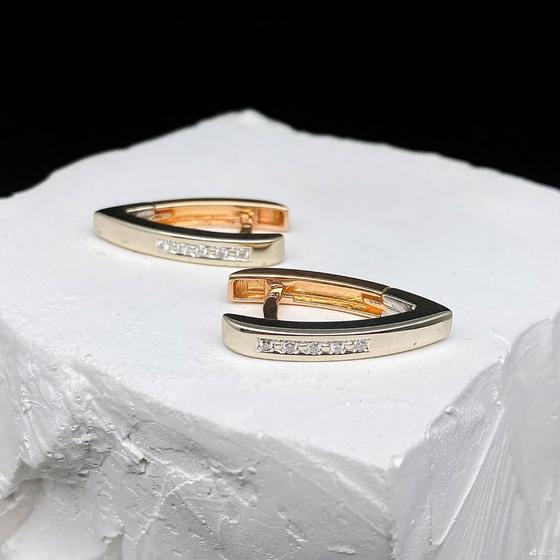 Золотые серьги с бриллиантами 585пр. вес: 4,14гр