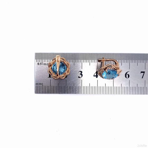 Золотые серьги с камнями 585пр. вес: 4,24гр