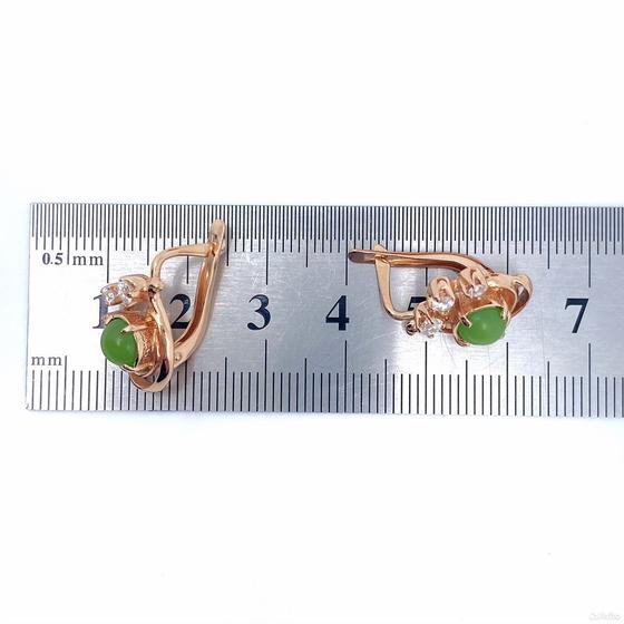 Золотые серьги с камнями 585пр. вес: 5,83гр