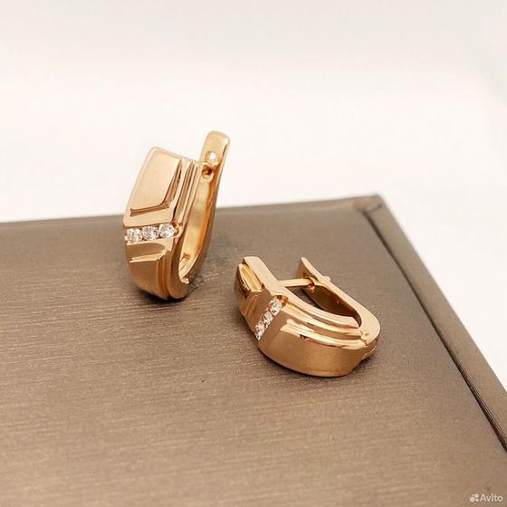 Золотые серьги с бриллиантами 585пр. вес: 4,93гр