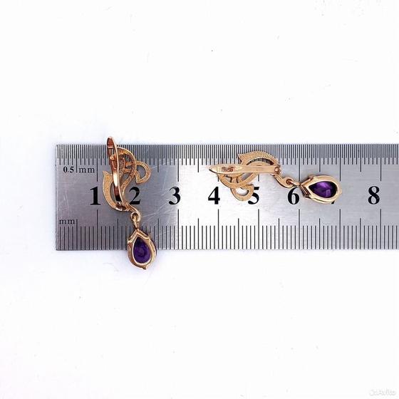 Золотые серьги с камнями 585пр. вес: 5,78гр