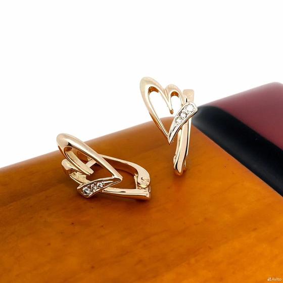 Золотые серьги с бриллиантами 585пр. вес: 2,87гр