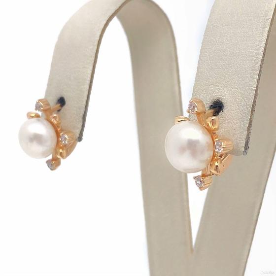 Золотые серьги с камнями 585пр. вес: 4,41гр
