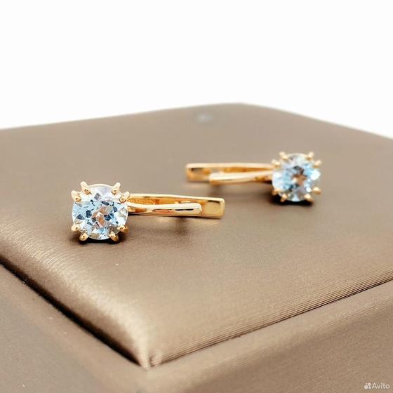 Золотые серьги с камнями 585пр. вес: 3,64гр