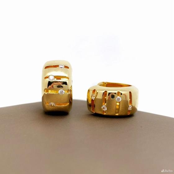 Золотые серьги с камнями 585пр. вес: 6,94гр