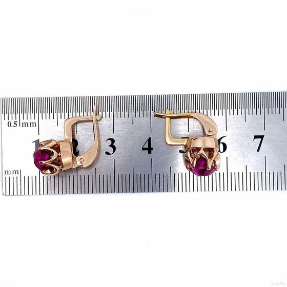 Золотые серьги с камнями 583пр. вес: 6,12гр