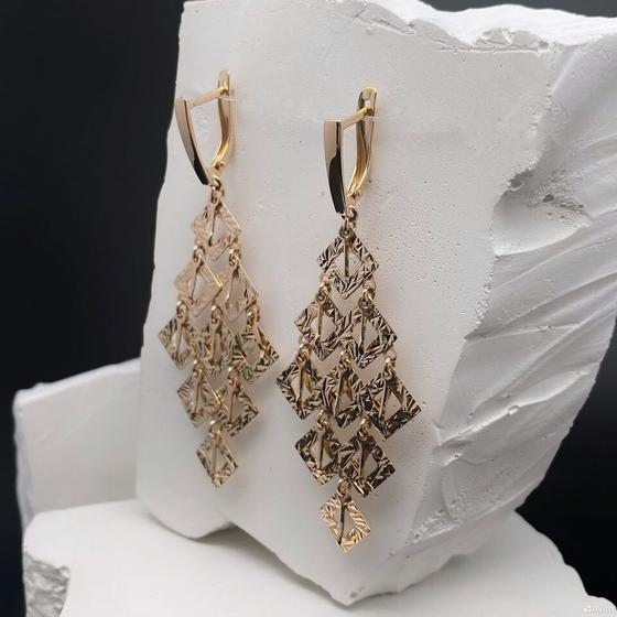 Золотые серьги 585пр. вес: 6,93гр