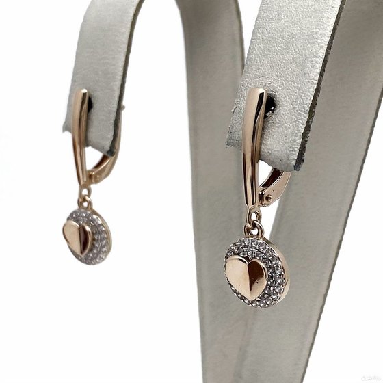Золотые серьги с камнями 585пр. вес: 3,35гр
