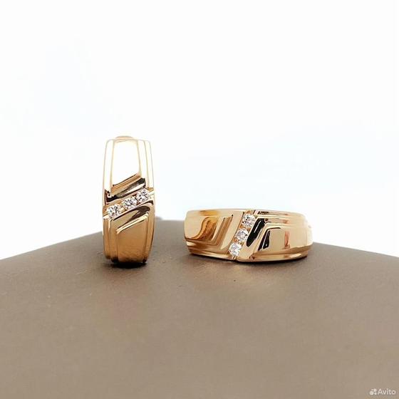 Золотые серьги с бриллиантами 585пр. вес: 4,93гр
