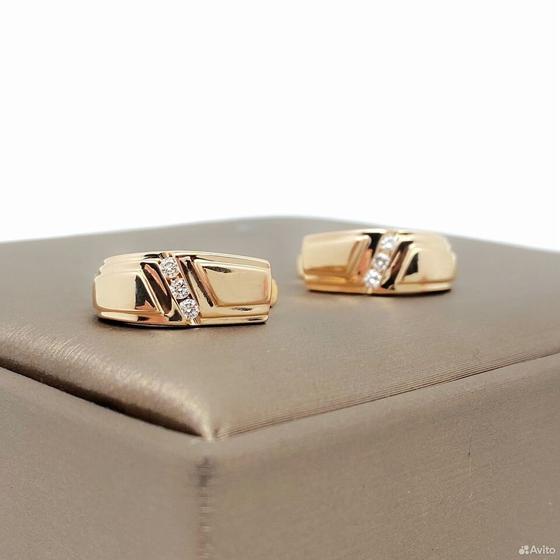 Золотые серьги с бриллиантами 585пр. вес: 4,93гр