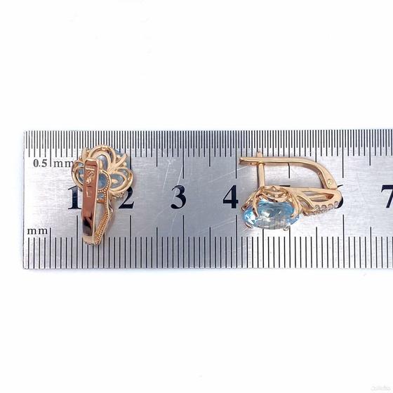 Золотые серьги с бриллиантами 585пр. вес: 5,63гр