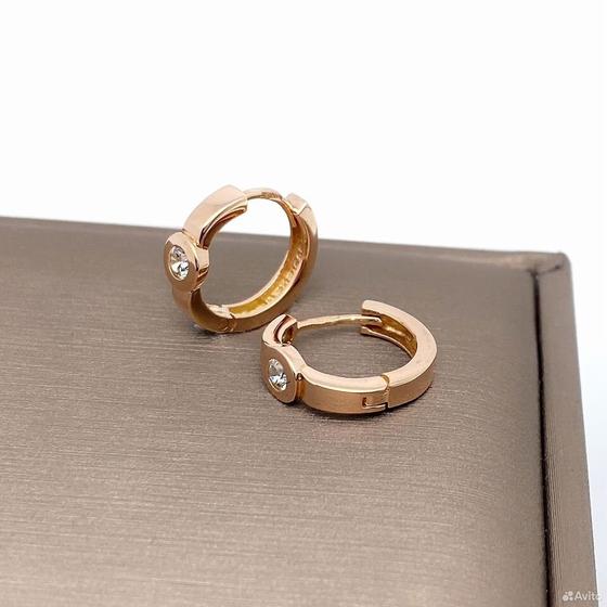 Золотые серьги с камнями 585пр. вес: 2,75гр