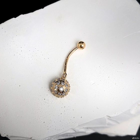 Золотой пирсинг с камнями 585пр. вес: 1,60гр