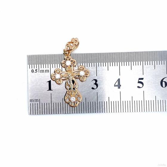 Золотой крест с камнями 585пр. вес: 2,13гр