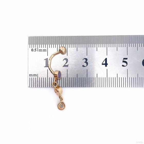 Золотой пирсинг с камнями 585пр. вес: 1,51гр