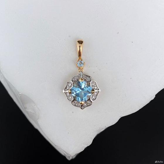 Золотая подвеска с бриллиантами 585пр. вес: 1,40гр
