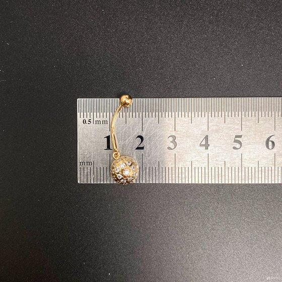 Золотой пирсинг с камнями 585пр. вес: 1,60гр