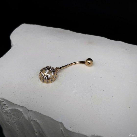Золотой пирсинг с камнями 585пр. вес: 1,60гр