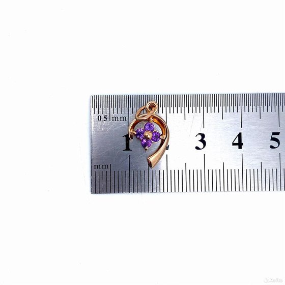 Золотая подвеска с камнями 585пр. вес: 1,42гр
