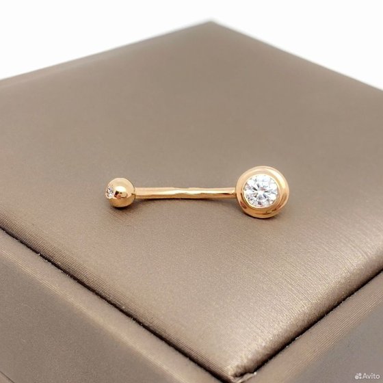 Золотой пирсинг с камнями 585пр. вес: 1,43гр