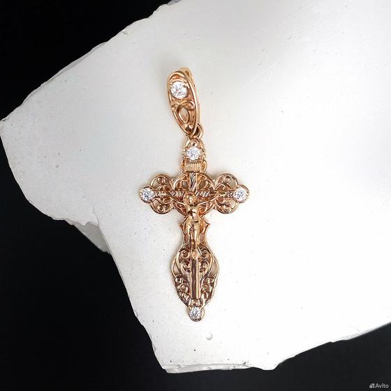 Золотой крест с камнями 585пр. вес: 2,71гр