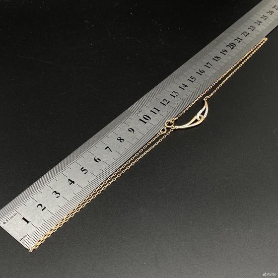 Золотое колье с камнями 585пр. длина: 45см